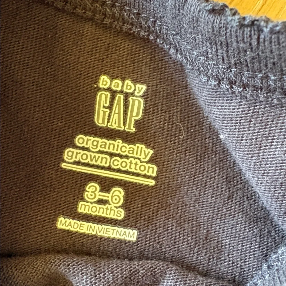 Baby Gap black floral organic cotton onesie